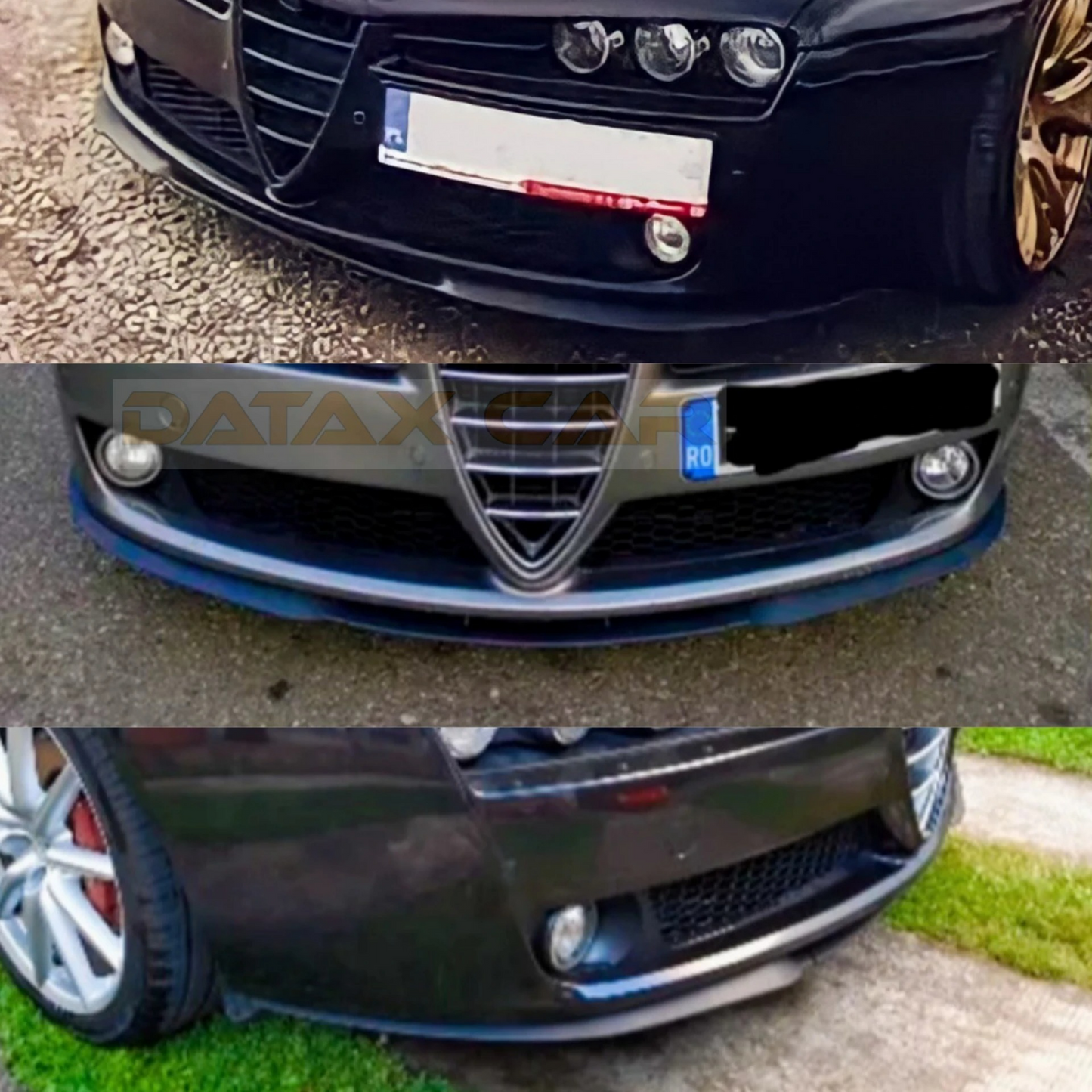 For Alfa Romeo 159 Cupra R Front Spoiler Front Bumber Lip Spoiler Lip Universal 3 PCS Bodykit Spor Accessory Tuning Exterior Parts
