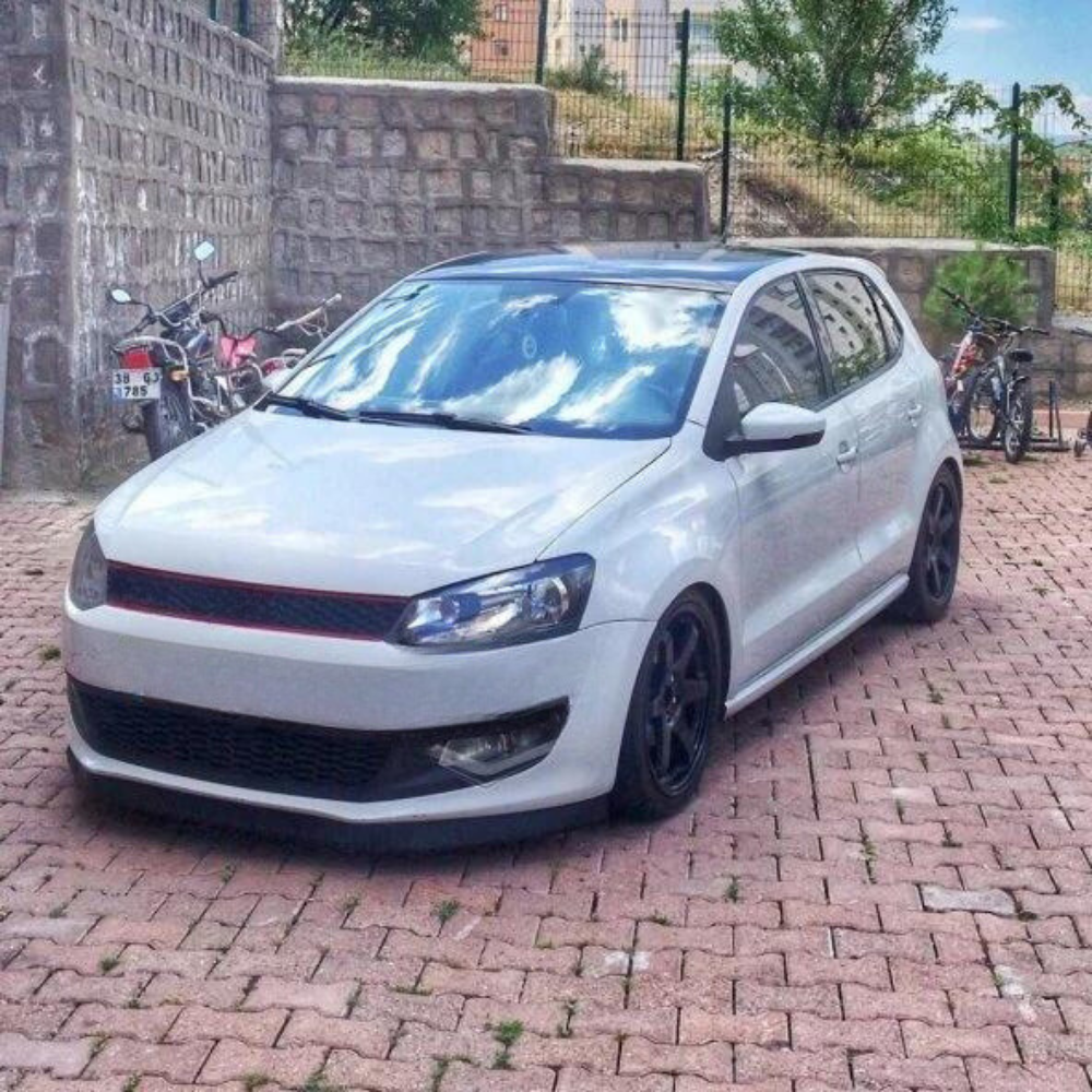 For Vw Polo Mk5 6R-6C 09-17 2 Pcs Front Bumper Lip Body Kit Spoiler Splitter Diffuser Quality ABS Plastic Professional Tuning Parts