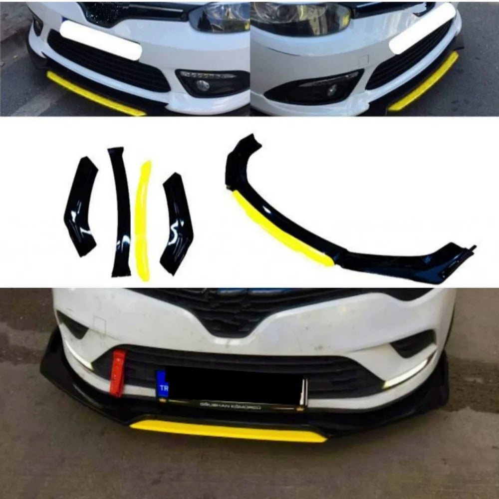 4 Piece Front Bumper Lip For Renault Clio 4 Car Accessories 5 Color Options Body Kit Splitter Modified Exterior Parts Tuning