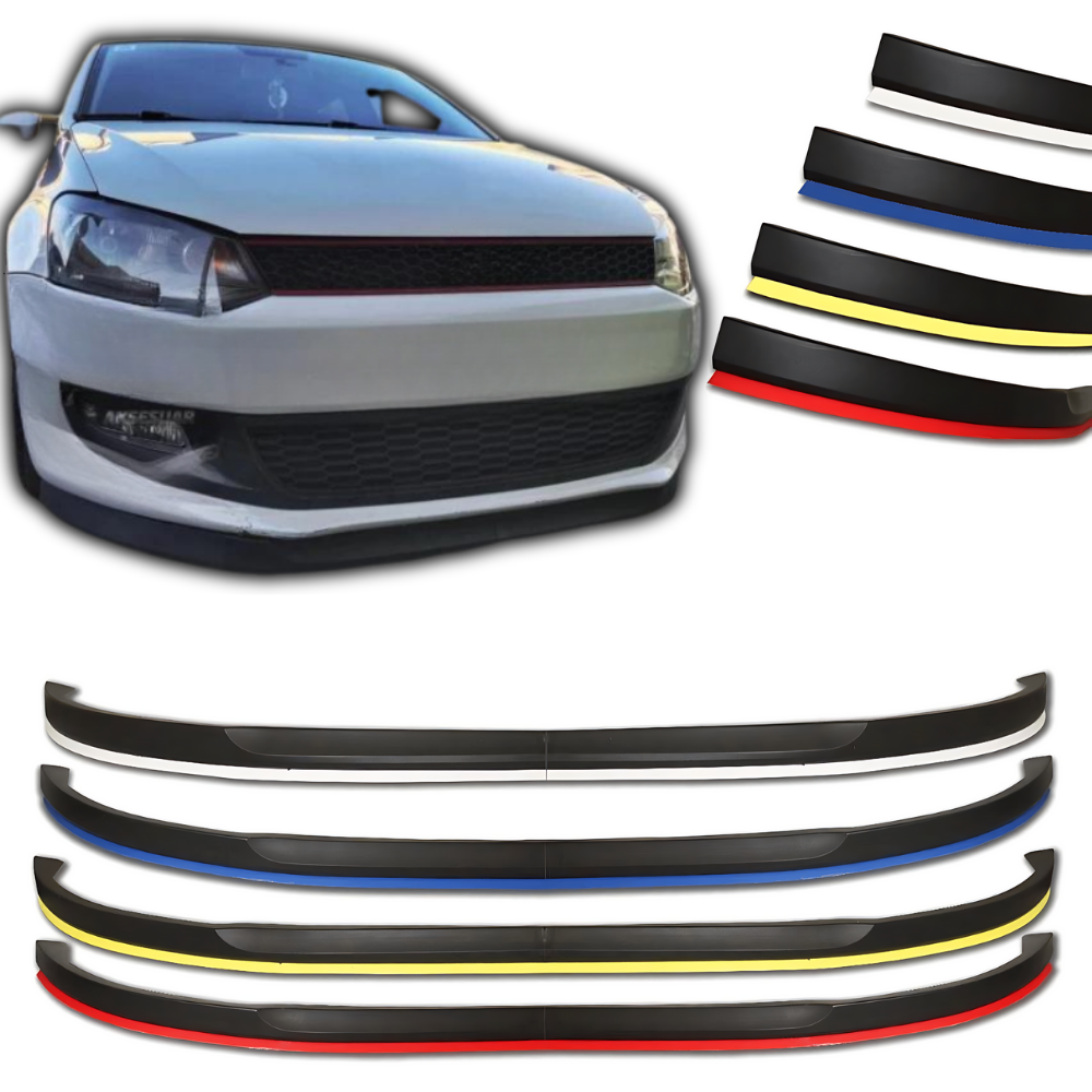 For Vw Polo Mk5 6R-6C 09-17 2 Pcs Front Bumper Lip Body Kit Spoiler Splitter Diffuser Quality ABS Plastic Professional Tuning Parts