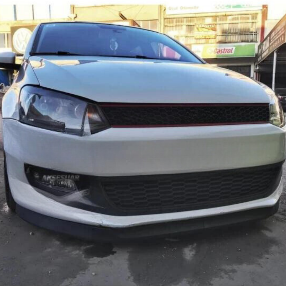For Vw Polo Mk5 6R-6C 09-17 2 Pcs Front Bumper Lip Body Kit Spoiler Splitter Diffuser Quality ABS Plastic Professional Tuning Parts