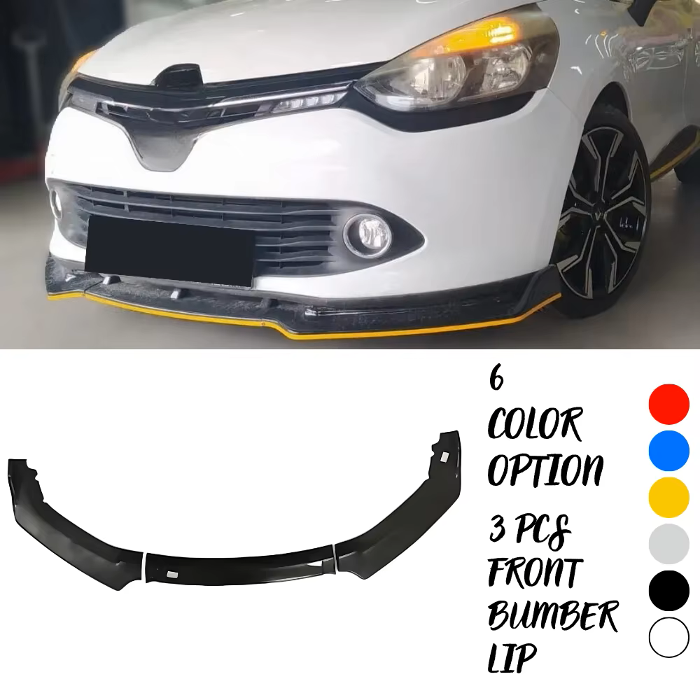 3 Pcs Front Bumper Lip For Renault Clio 4 2011-2019 Body Kit Car Accessories Spoiler Splitter Diffuser Flap Sport Exterior Parts